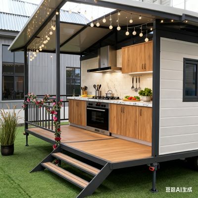 Купить 20FT double wing container house with balcony, bending parts 2.0mm steel column Производство в сети