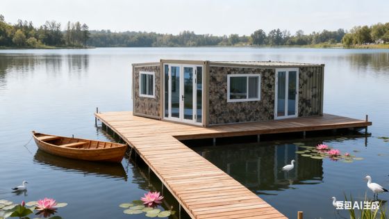 Купить 18 мм толщины огнеупорный цемент волокна пол двойной крылышки контейнерный дом 20FT с терморазрыв алюминиевых двойных дверей Производство в сети