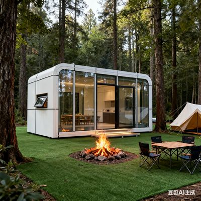 Купить Портативный Apple Capsule House с размерами 6000x3300x3000 мм и дизайном одной комнаты и одной ванной Производство в сети