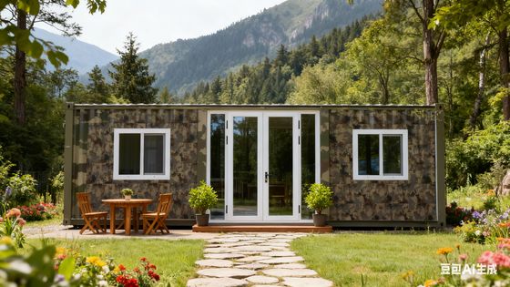 37 квадратных метров площади пола и в расширяемом двухкрыловом контейнерном доме с влажно-сухой разделительной ванной