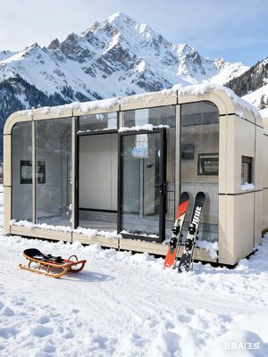 Ветроустойчивый яблочный капсульный дом для 2 человек с потреблением электроэнергии 12 кВт