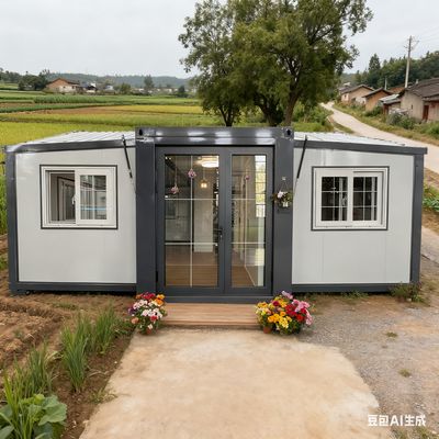 Складной 20-футовый контейнер сэндвич-панелью из пенополистирола (EPS) толщиной 50-75 мм, объемом 1172 кубических фута и габаритными размерами в сложенном виде Д5900*Ш2200*В2480 мм