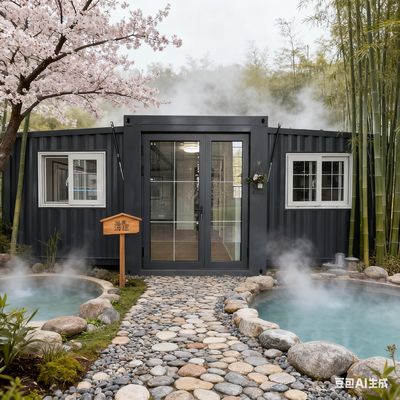 Foldable 20ft Container with Bull 30*30 Flat Lame Large Ceiling Lamp and Seismic Performance Level 8