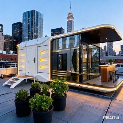 Дом-капсула Space-29 Model с размерами Д8560 * Ш3460 * В3400 и одной спальней, одной ванной комнатой и одним балконом