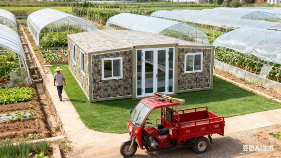 75-мм сэндвич-панели из пенополистирола и стальная одностворчатая дверь в складном 20-футовом контейнере с настраиваемой террасой