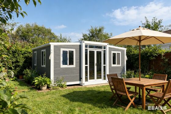 Foldable 20ft Container with Galvanized Light Steel Frame 37 Square Meters Floor Area and Wet-Dry Separation Bathroom