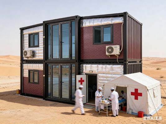 Складчивый 20-футовый контейнер с расширенным размером 5900*6300*2480 мм и настраиваемыми окнами с 75-миллиметровыми сэндвич-панелями EPS